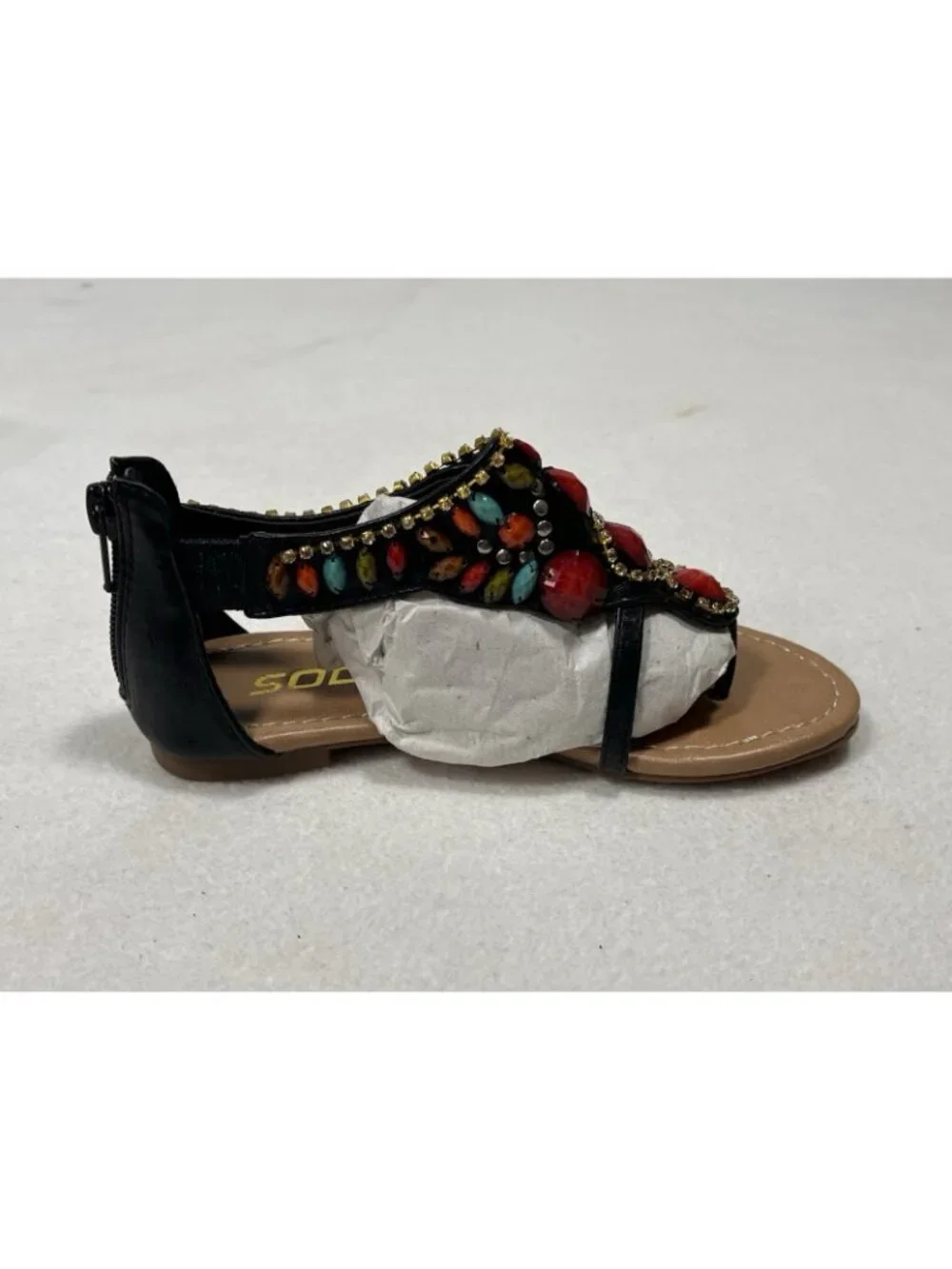 Soda ANDRIX Girls Sandals Size 12 Black Multi Embellished NIB